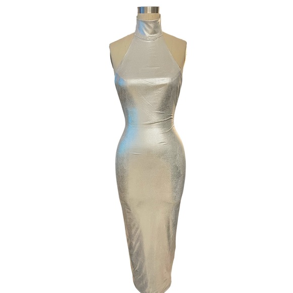 KI Collection SILVER SHINE BACKLESS DRESS Size XS - Picture 3 of 5